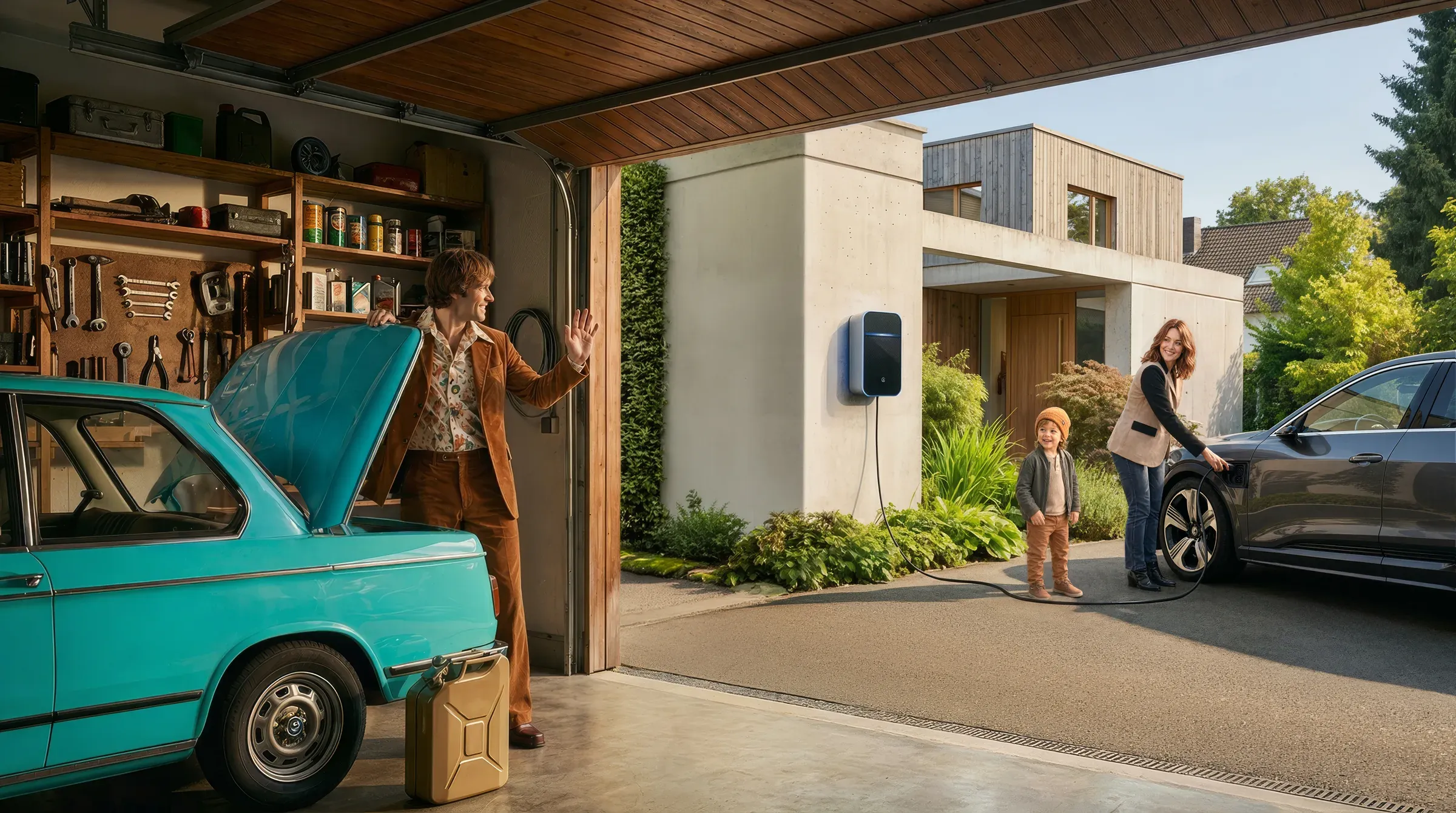 Elektroauto wird an einer Wallbox geladen